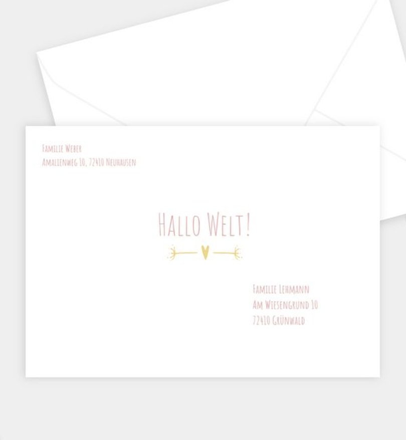 Briefumschlag Geburt Vintage Love · Crafty