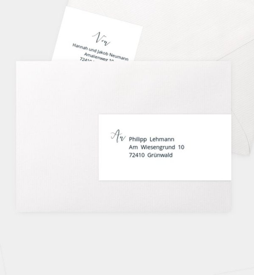 Adressaufkleber Hochzeit Einzelstück