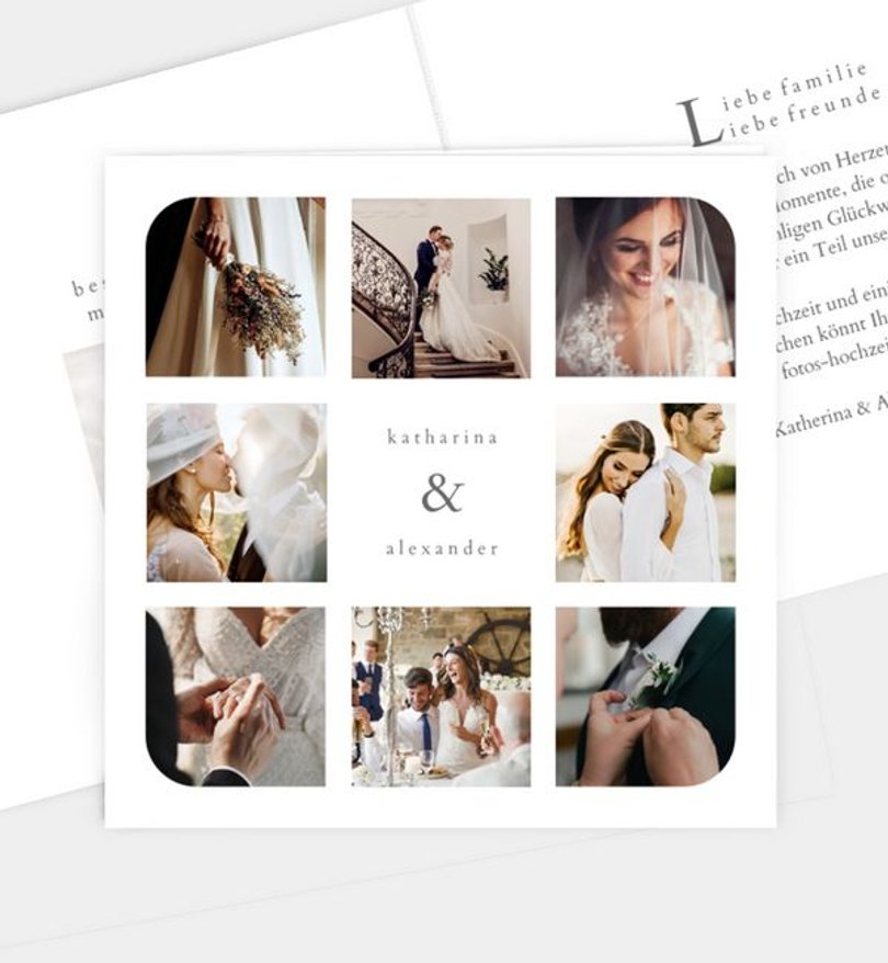 Dankeskarte Hochzeit Crystal Clear