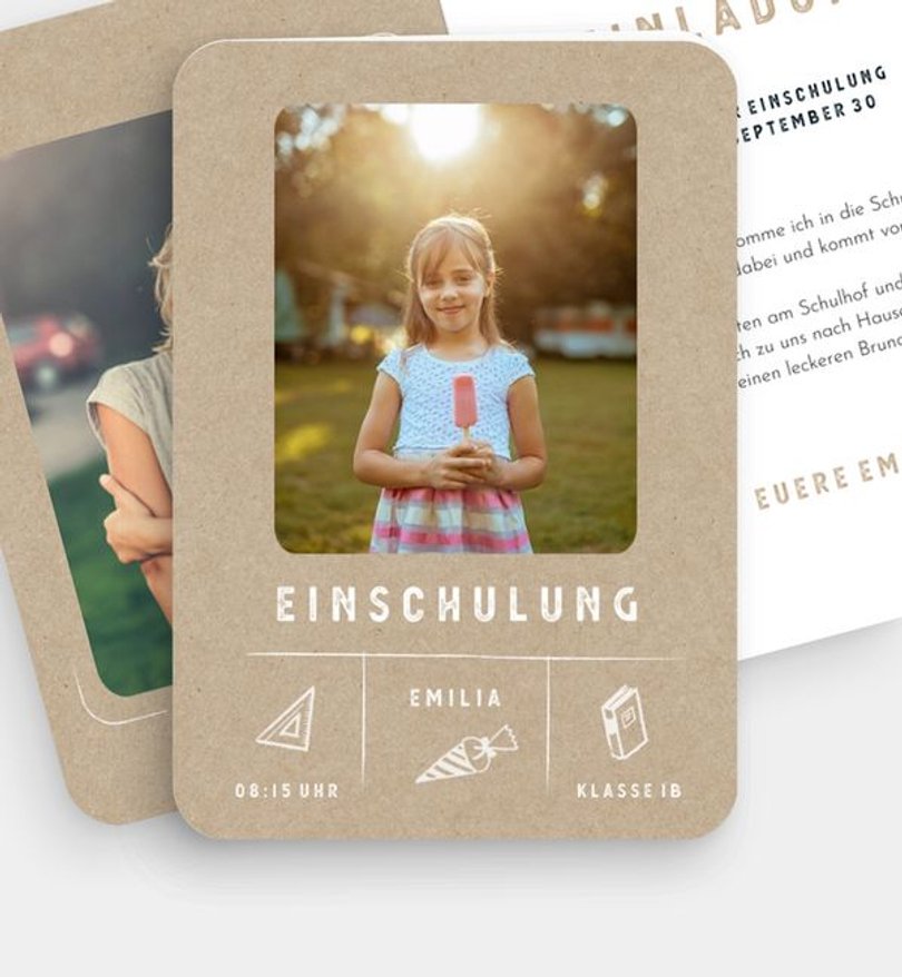 Einladungskarte Einschulung Schulspaß · Vintage