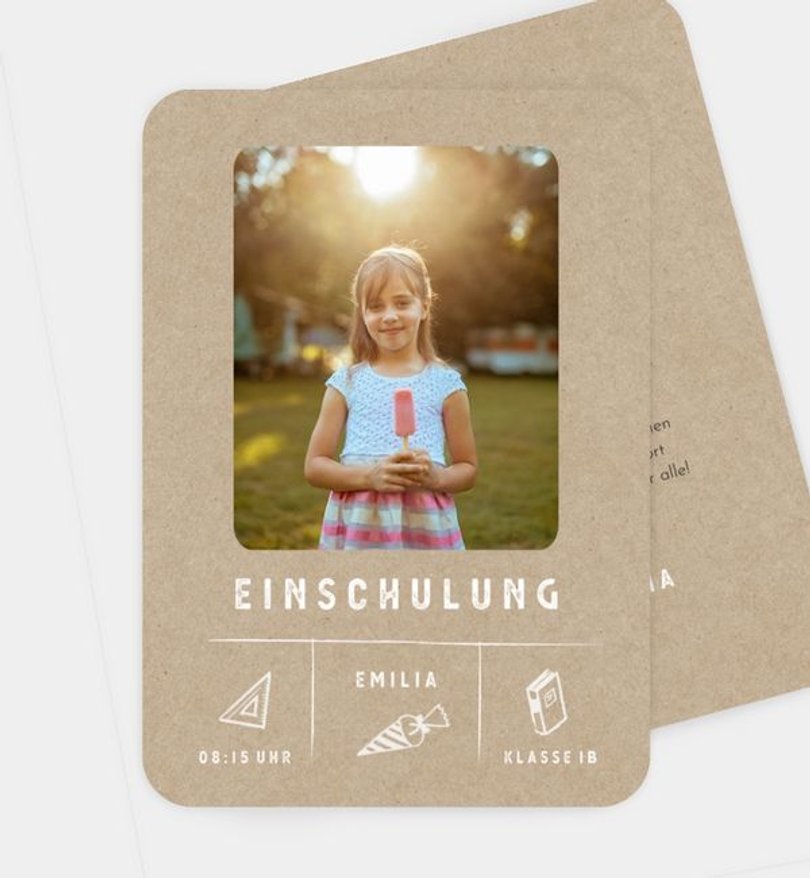 Einladungskarte Einschulung Schulspaß · Vintage