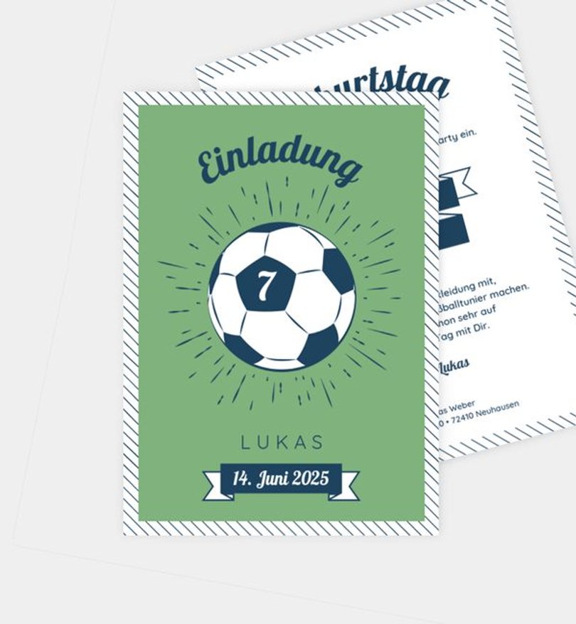 Einladungskarte Kindergeburtstag Fussball