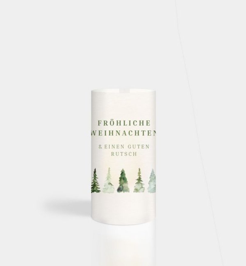Windlichtkarte Geschäftlich Baumreigen
