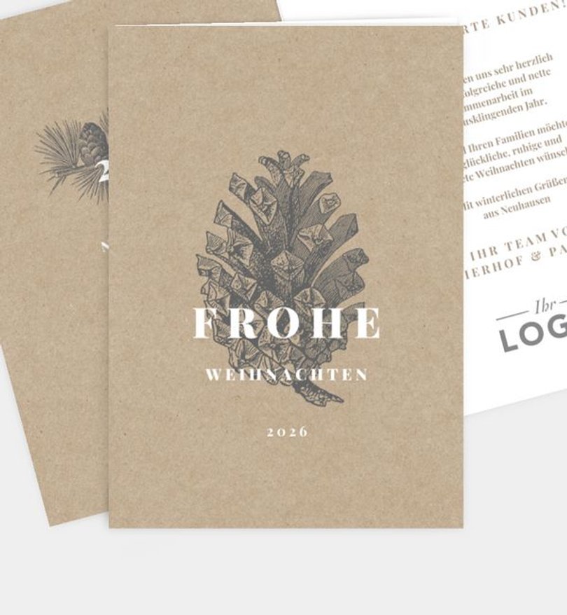 Weihnachtskarte Weihnachten geschäftlich Der Zapfen
