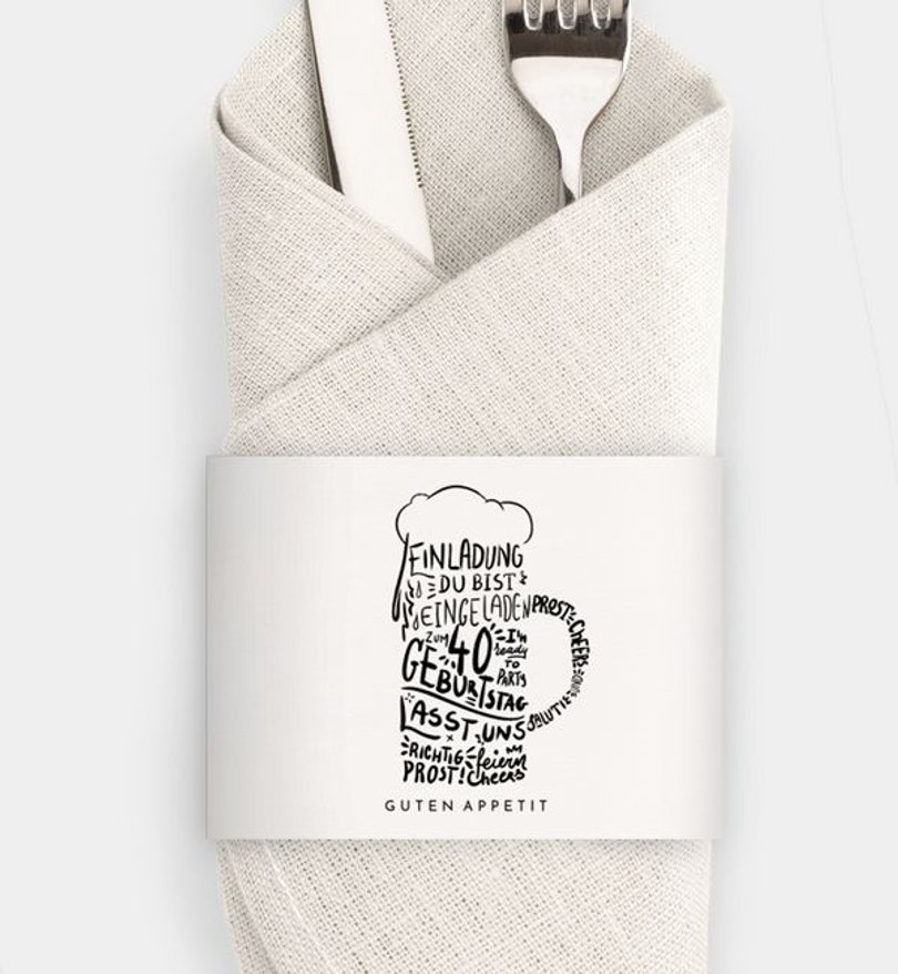 Besteck Servietten-Zubehör Geburtstag Bierkrug