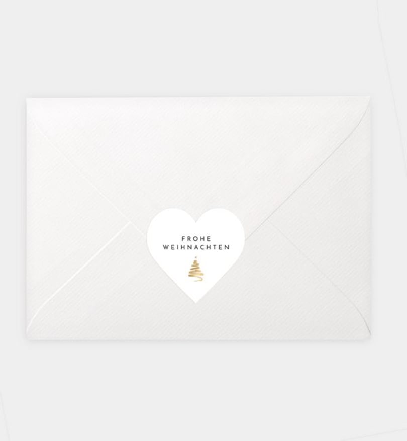 Siegelsticker Weihnachten Geschäftlich Golden Tree