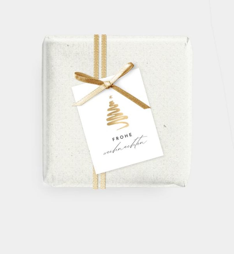 Geschenkanhänger Weihnachten Geschäftlich Golden Tree