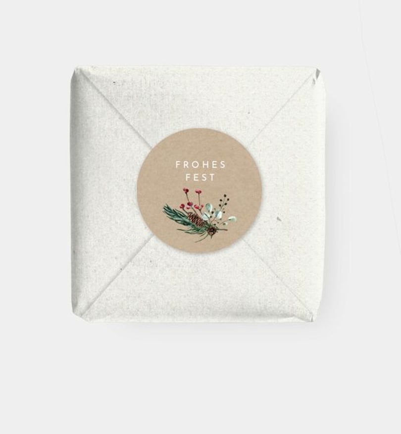 Geschenkaufkleber Weihnachten Geschäftlich Crafty green · Vintage