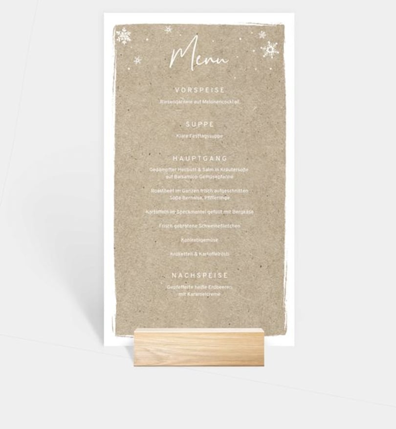 Menükarte Weihnachten Geschäftlich Winterly Frame · Crafty