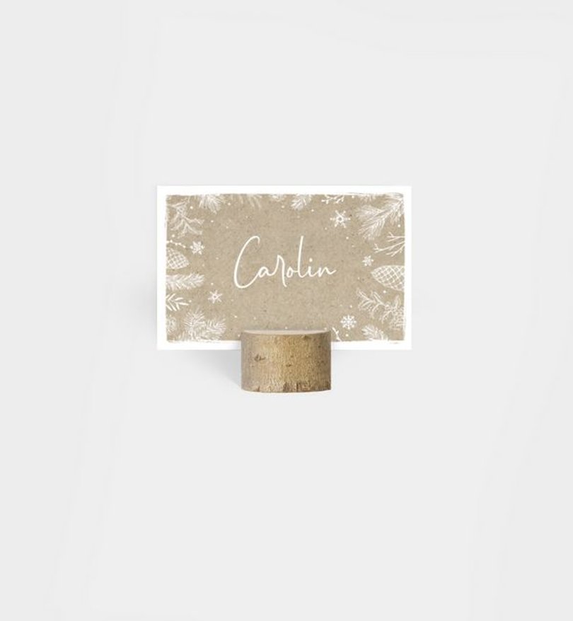 Tischkarte Geschäftlich Winterly Frame · Crafty