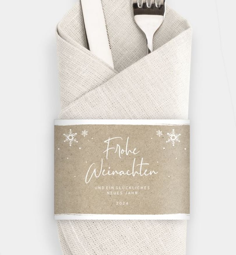 Besteck Servietten-Zubehör Weihnachten Geschäftlich Winterly Frame · Crafty