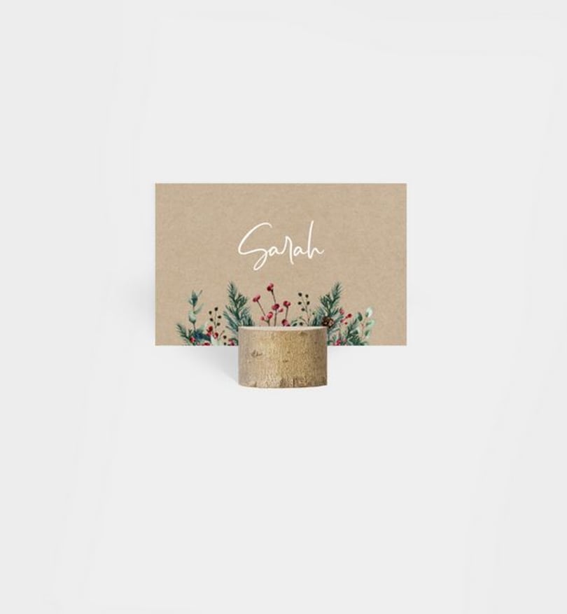 Tischkarte Weihnachten Geschäftlich Crafty green · Vintage