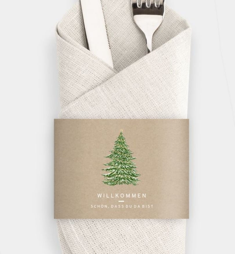 Besteck Servietten-Zubehör Weihnachten Geschäftlich Weihnachtsbaum · Vintage