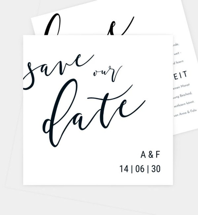 Save-The-Date Karte Hochzeit Modern Romance