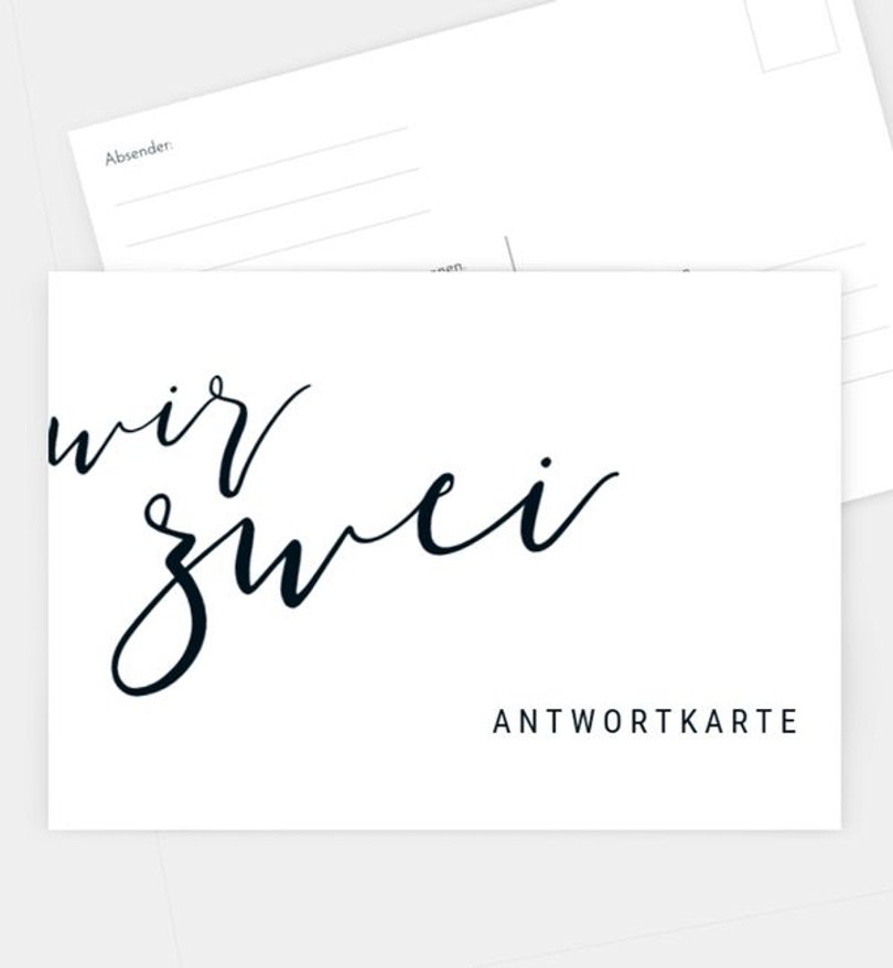 Antwortkarte Hochzeit Modern Romance
