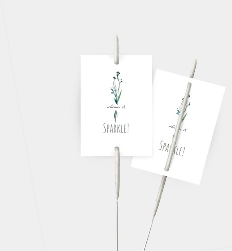 Wunderkerzenetikett Taufe Soft Green