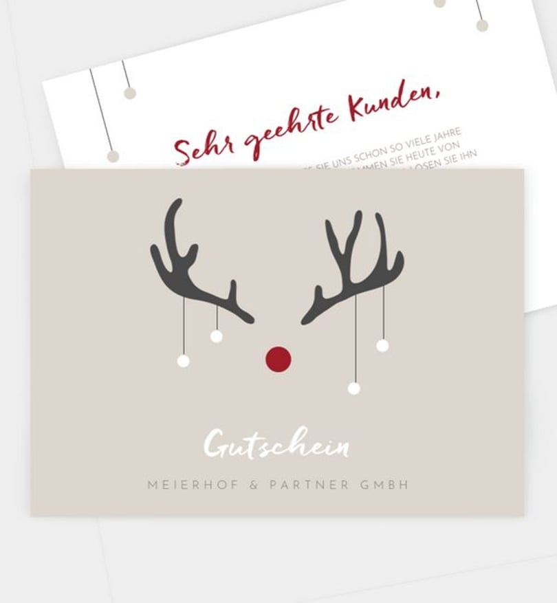 gutscheinkarte Weihnachten Geschäftlich Rudolf