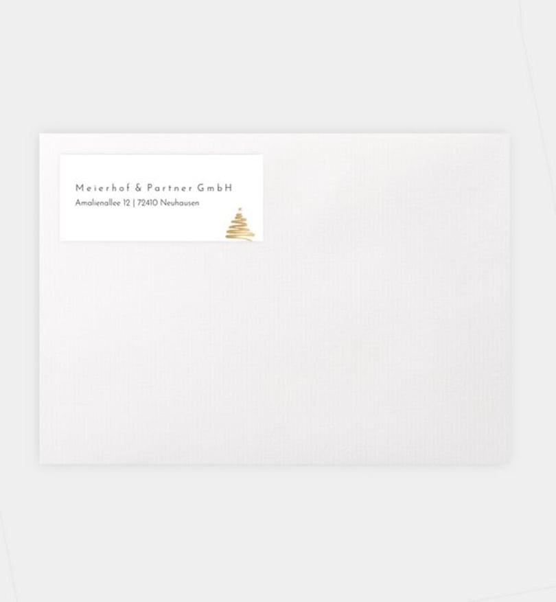 Absenderaufkleber Weihnachten Geschäftlich Golden Tree