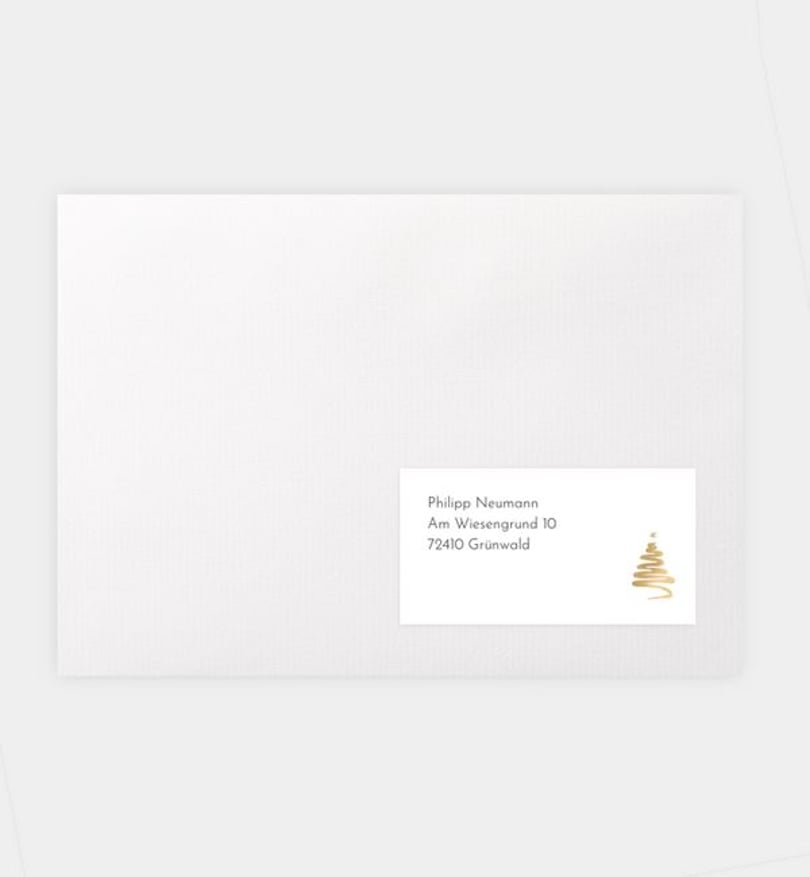 Empfängeraufkleber Weihnachten Geschäftlich Golden Tree