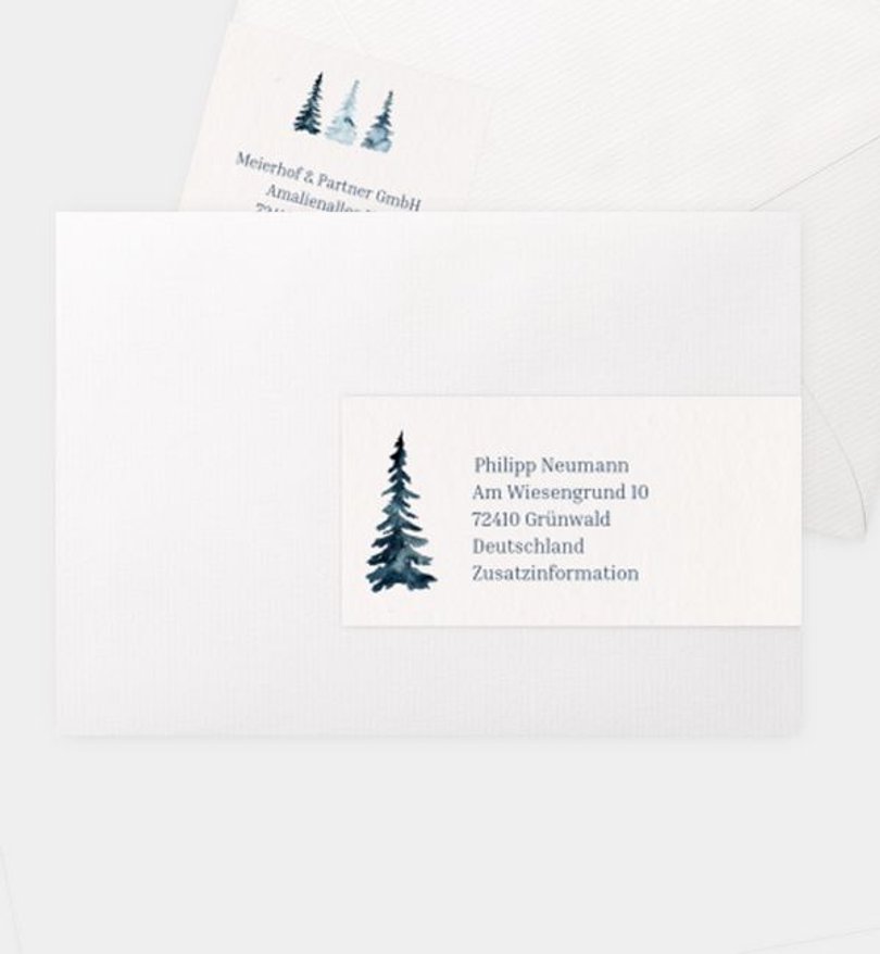 Adressaufkleber Geschäftlich Baumreigen