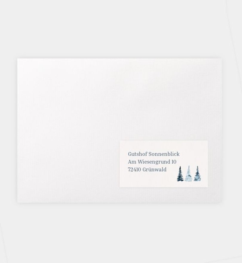 Empfängeraufkleber Geschäftlich Baumreigen