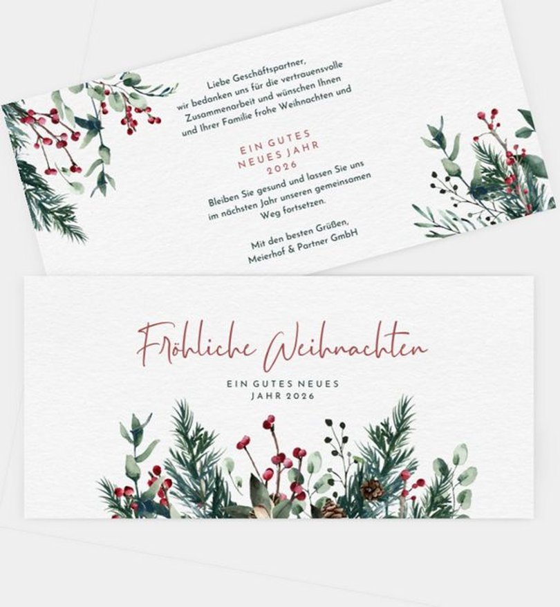 Weihnachtskarte Weihnachten geschäftlich Crafty Green · Vintage