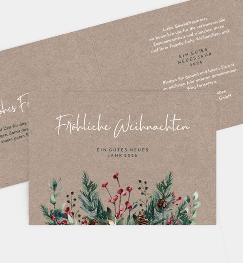 Weihnachtskarte Weihnachten geschäftlich Crafty Green · Vintage