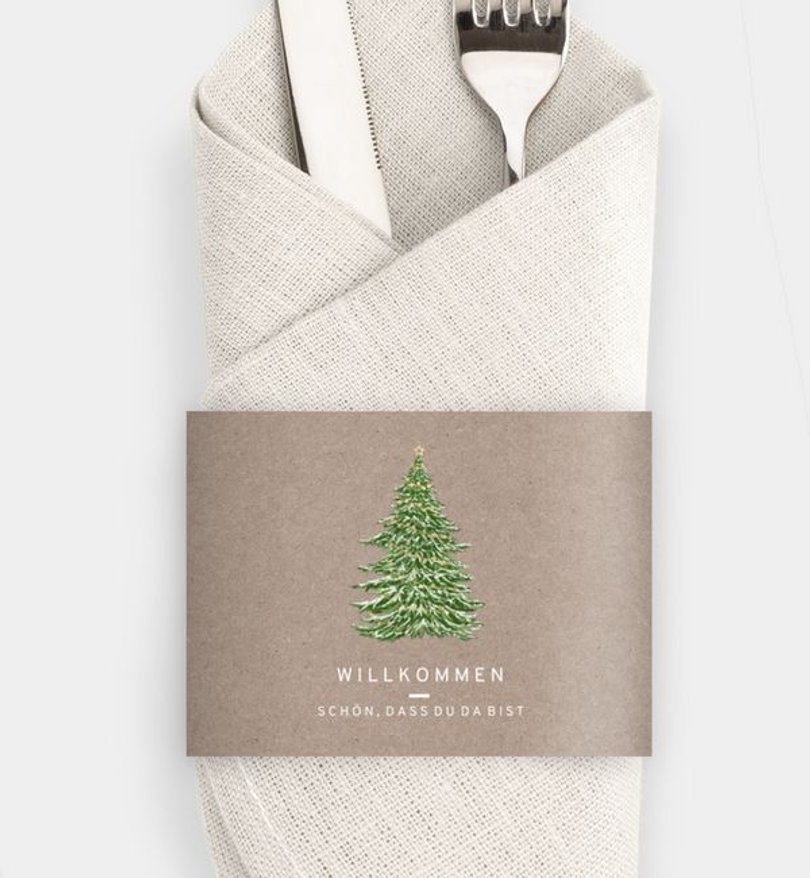 Besteck Servietten-Zubehör Geschäftlich Weihnachtsbaum · Vintage
