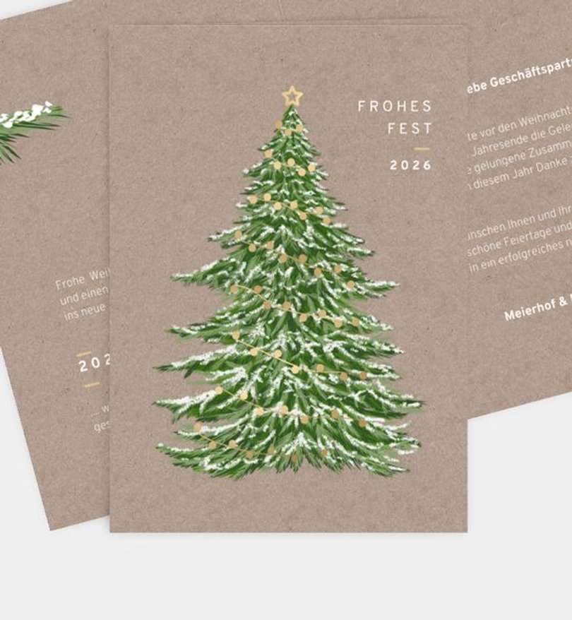 Weihnachtskarte Weihnachten geschäftlich Weihnachtsbaum · Vintage