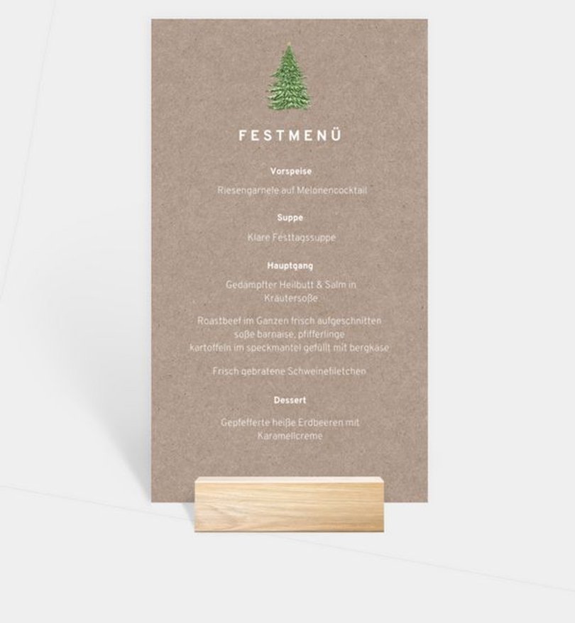 Menükarte Geschäftlich Weihnachtsbaum · Vintage