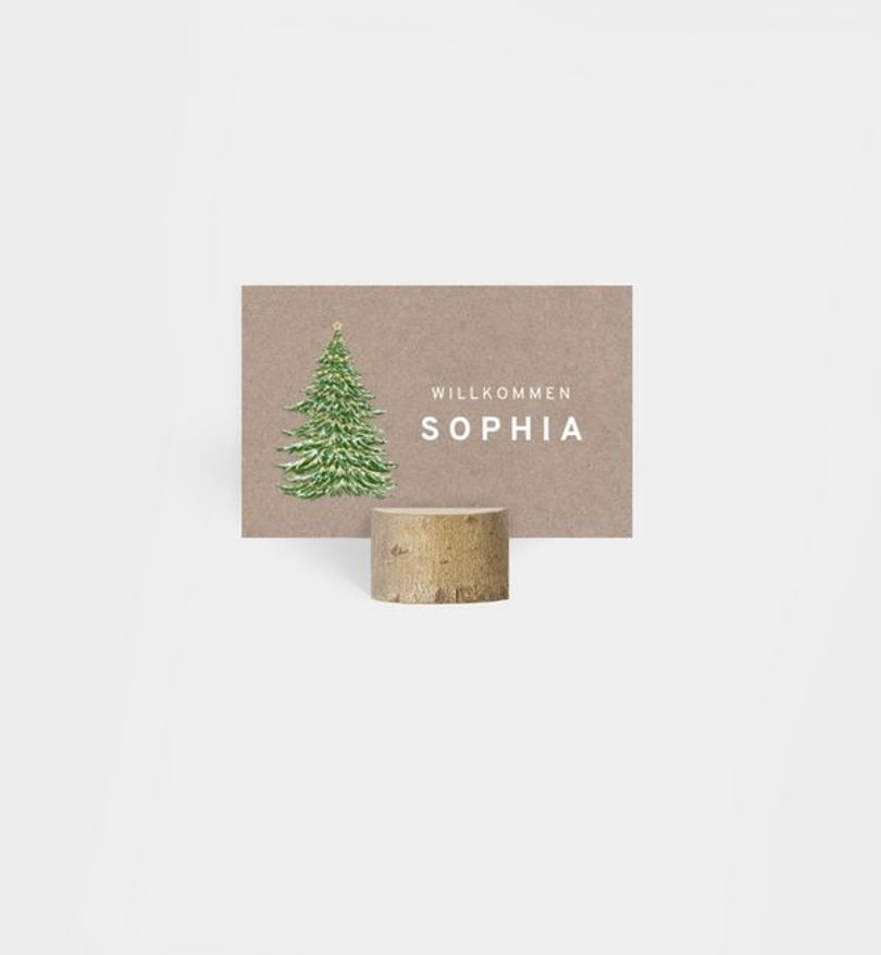 Tischkarte Geschäftlich Weihnachtsbaum · Vintage