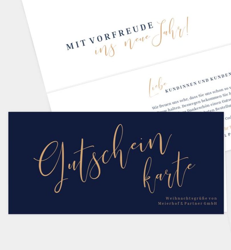 gutscheinkarte Weihnachten Geschäftlich Feine Worte
