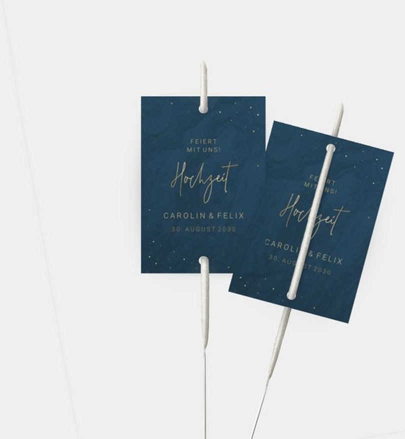 Wunderkerzenetikett Hochzeit Sparkling night
