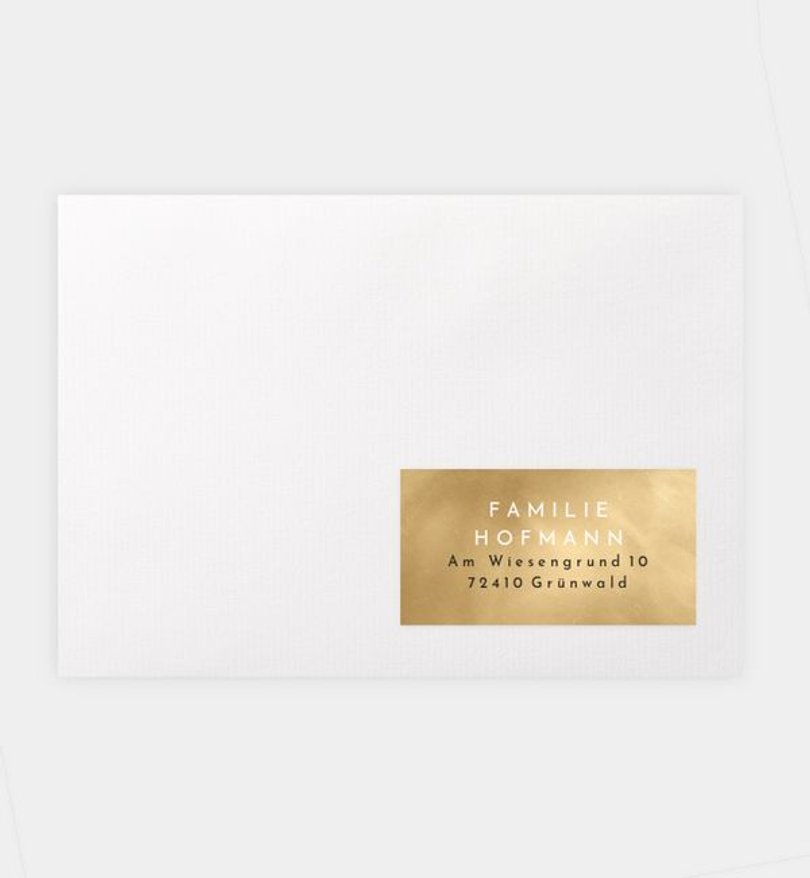 Empfängeraufkleber Weihnachten Golden tree · Classic