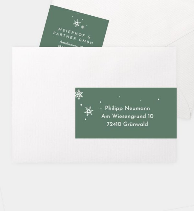 Adressaufkleber Geschäftlich Winterly Frame