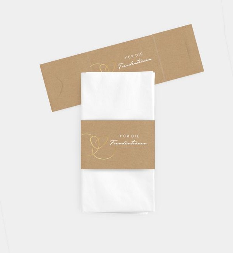 Taschentücher Banderole Hochzeit Ewiges Herzgold · Crafty