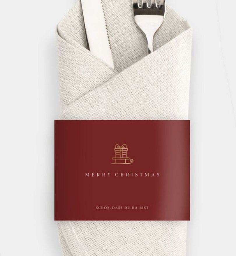 Besteck Servietten-Zubehör Weihnachten Simple Christmas