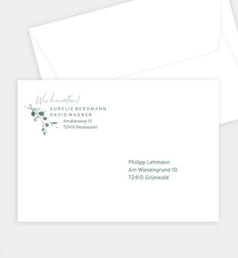 Briefumschlag Hochzeit Sommerduft