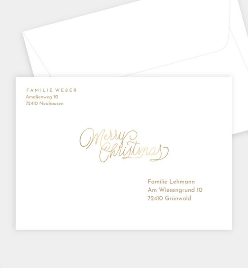 Briefumschlag Weihnachten Schwungvoll