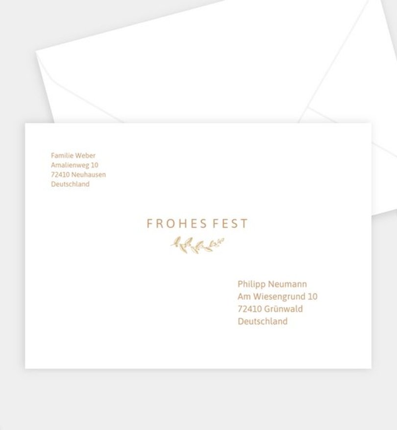 Briefumschlag Weihnachten Festlicher Kranz