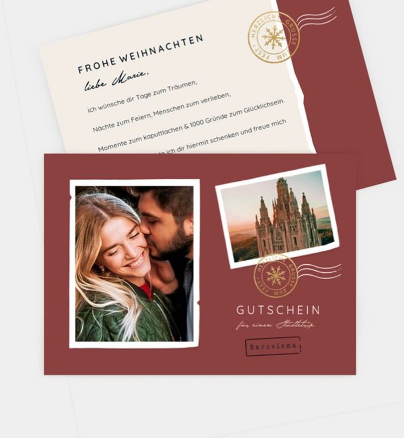gutscheinkarte Weihnachten New Journey