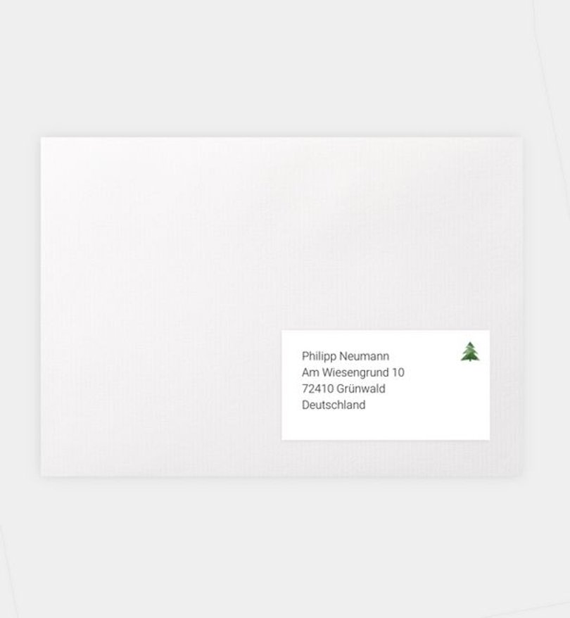 Empfängeraufkleber Weihnachten Kleiner Baum