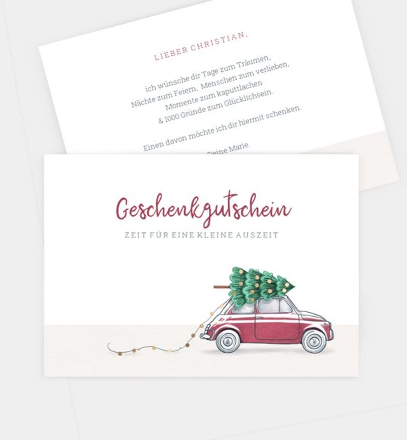 gutscheinkarte Weihnachten On The Road
