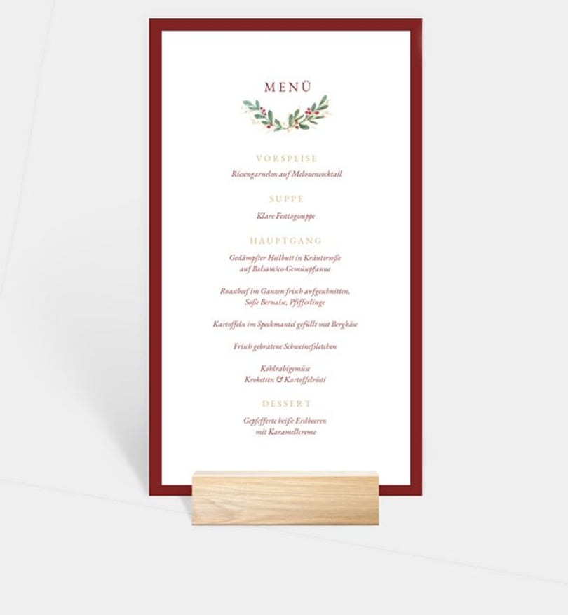 Menükarte weihnachten/privat/menuekarte/occasion Around the Holidays