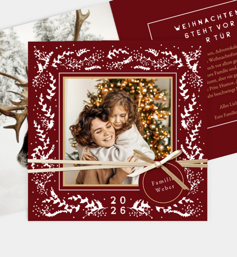 Romantische Weihnachtskarte Für Paare – 22,9x15,2cm, Mit Glitzer, Für 1. Klasse Post