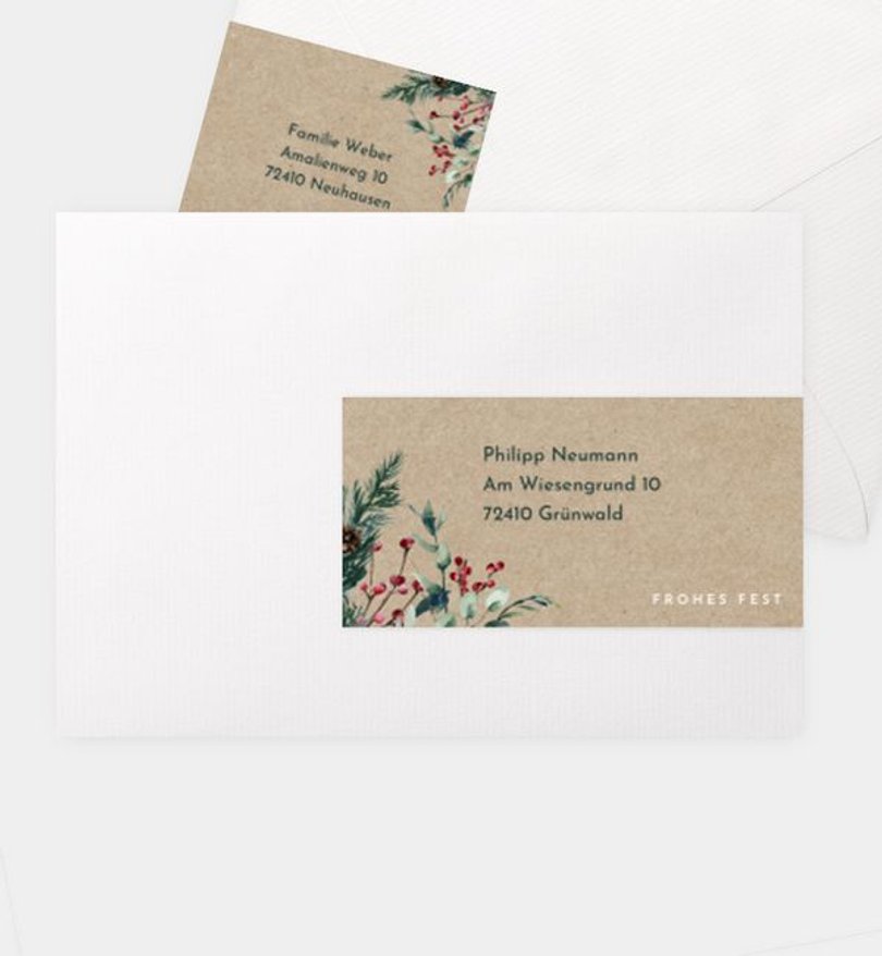 Adressaufkleber Weihnachten Crafty green · Vintage