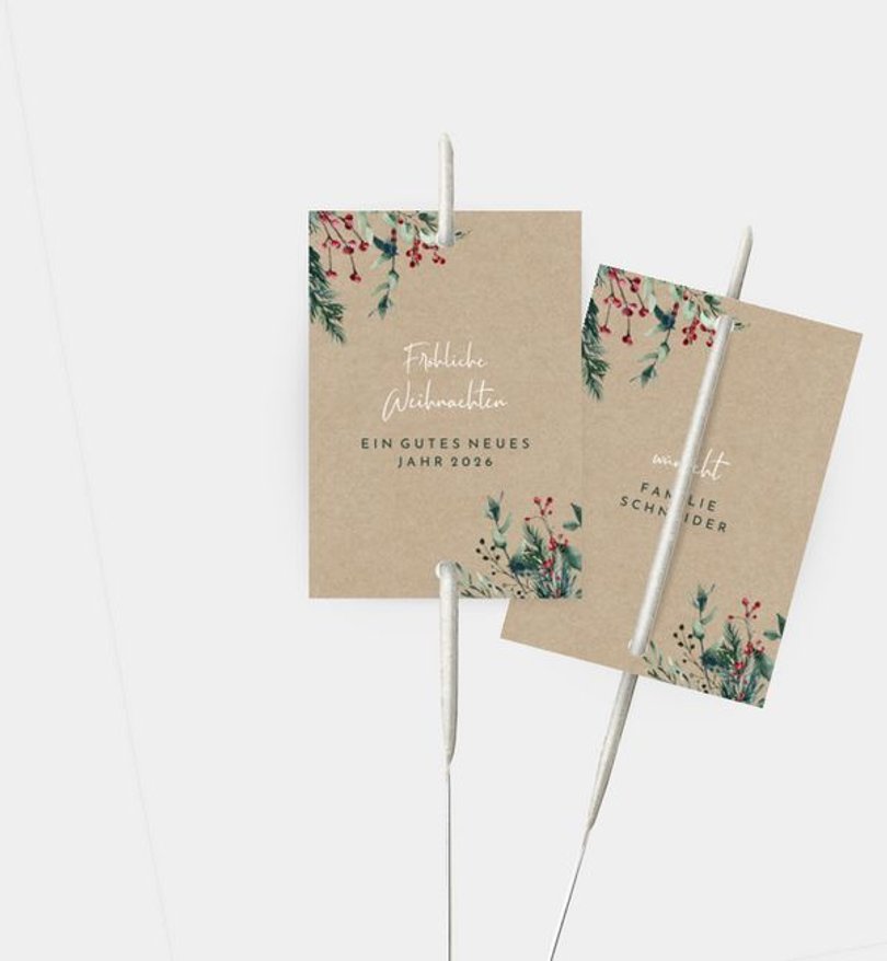 Wunderkerzenetikett Weihnachten Crafty green · Vintage