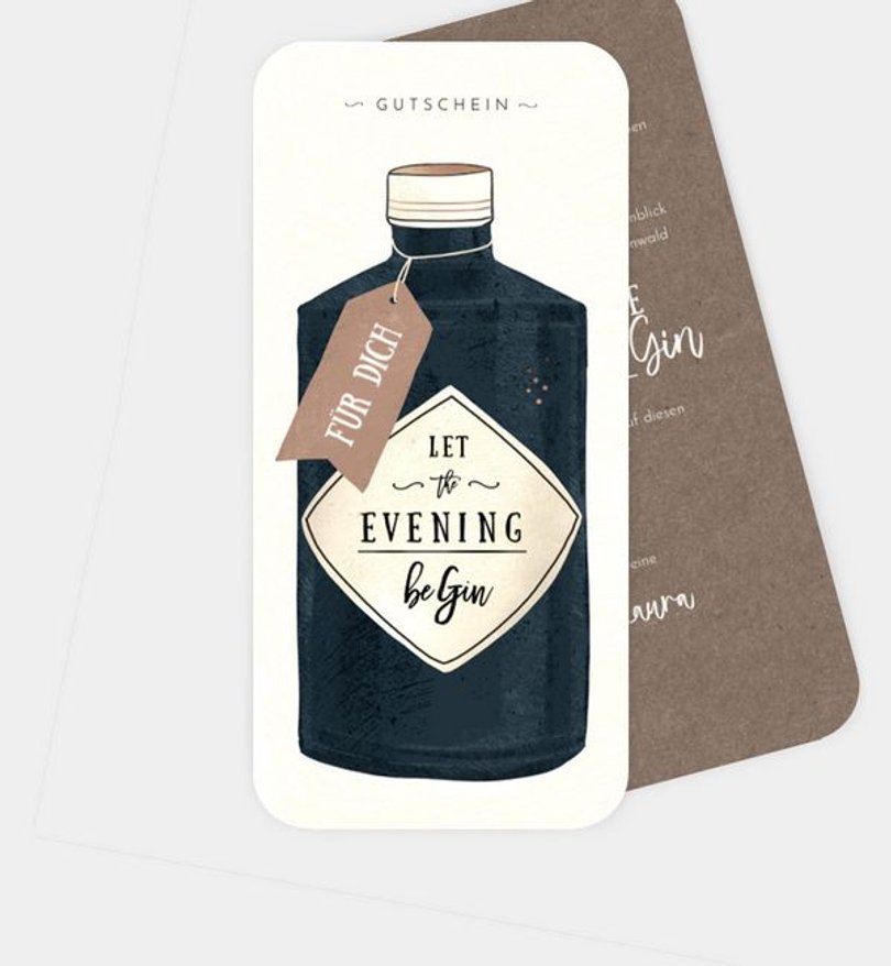 Gutscheinkarte Weihnachten Gin Gin