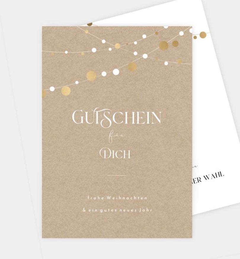 gutscheinkarte Weihnachten Girlande klassisch
