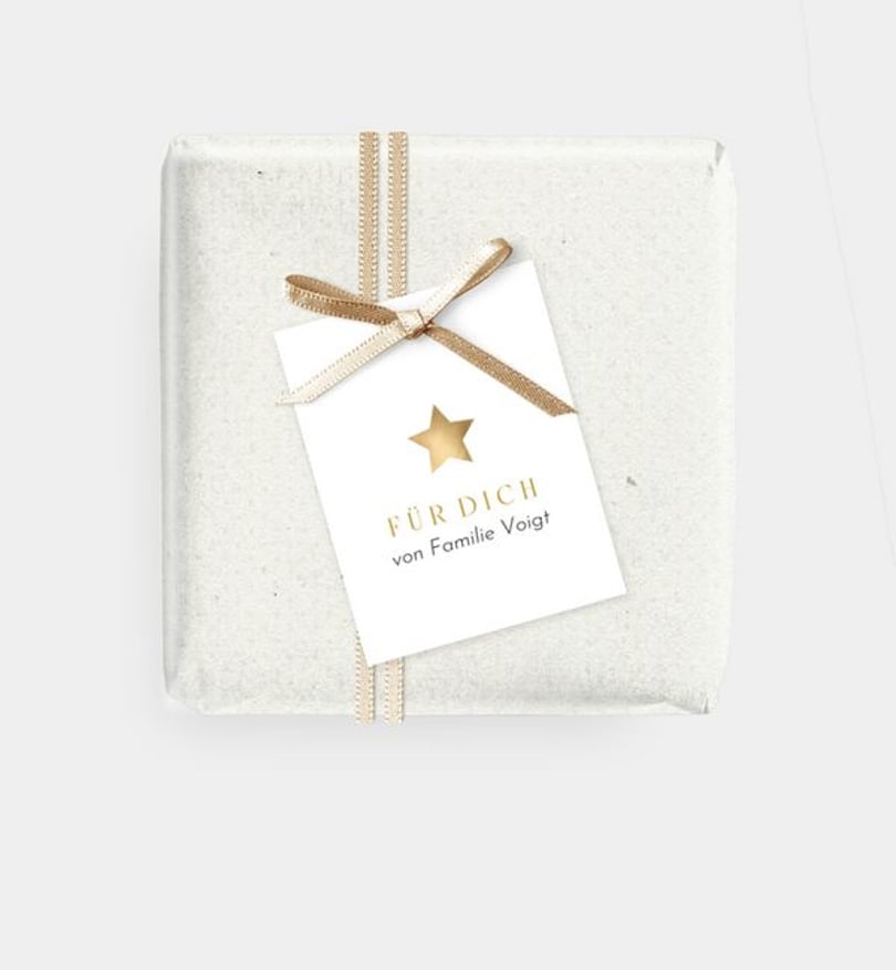 Geschenkanhänger Weihnachten Golden Star